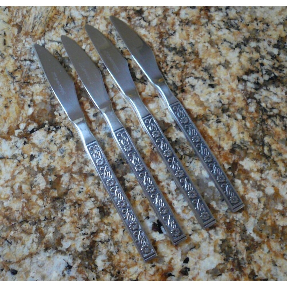 Gold Standard NIGHT BLOSSOM Set(s) of 4 Dinner Knives Stainless Steel Japan